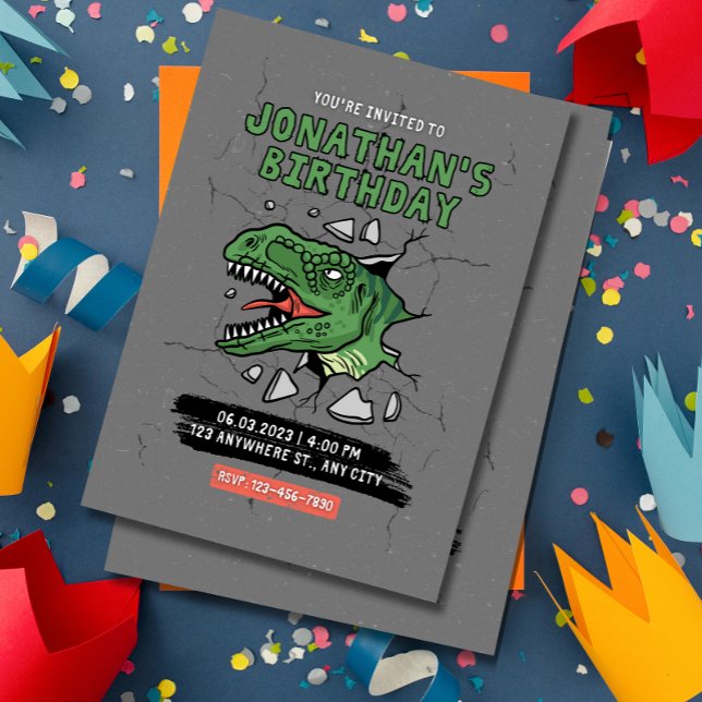Dinosaur Anniversaire Invitation Anniversaire de e (Créateur téléchargé)