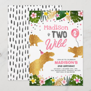 Dinosaur Anniversaire Invitation Deux Dinosaures S