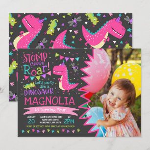 Dinosaur Anniversaire Invitation Fille Dinosaur