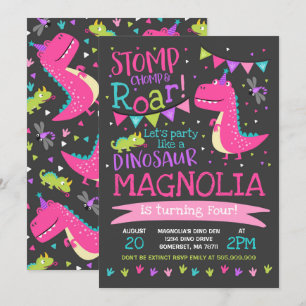 Dinosaur Anniversaire Invitation Fille Dinosaur Pa