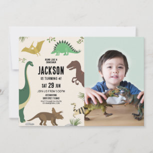 Dinosaur Anniversaire Invitation Party Boys Photo