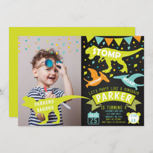 Dinosaur Anniversaire Invitation Tableau de bord p