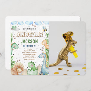 Dinosaur Anniversaire Photo Invitation