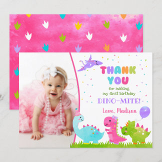 Dinosaur Anniversaire Remerciements Cartes de fill