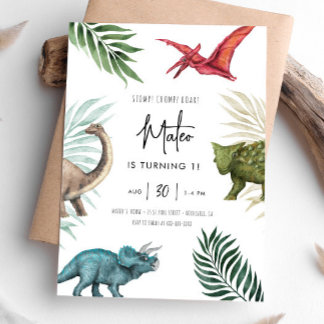 Dinosaur Any Year Birthday Invitation