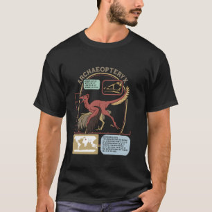 Dinosaur Archaeopteryx First Bird Infographic Fact T-Shirt