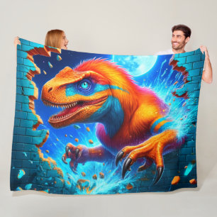 Dinosaur Art Fleece Blanket