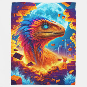 Dinosaur Art Fleece Blanket