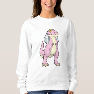 Dinosaur as Bride at Wedding with Veil Sweatshirt