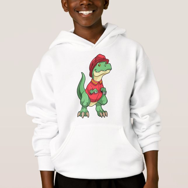 Dinosaur as Firefighter with Fire helmet (Front)