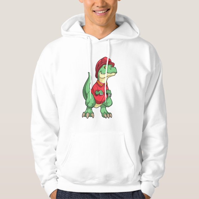 Dinosaur as Firefighter with Fire helmet Hoodie (Front)