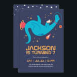Dinosaur Astronaut Outer Space Kids Birthday Invitation<br><div class="desc">Cute design for kids,  boys or girls who love astronaut,  outer space,  rocket,  universe,  planets,  stars and galaxy. Perfect for space theme birthday party. You can customize the wording to fit other occasions.</div>