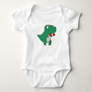 Dinosaur at Boxing with Boxing gloves Baby Bodysuit