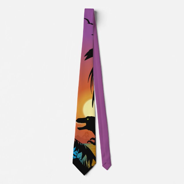 Dinosaur at Dawn Neck Tie (Front)