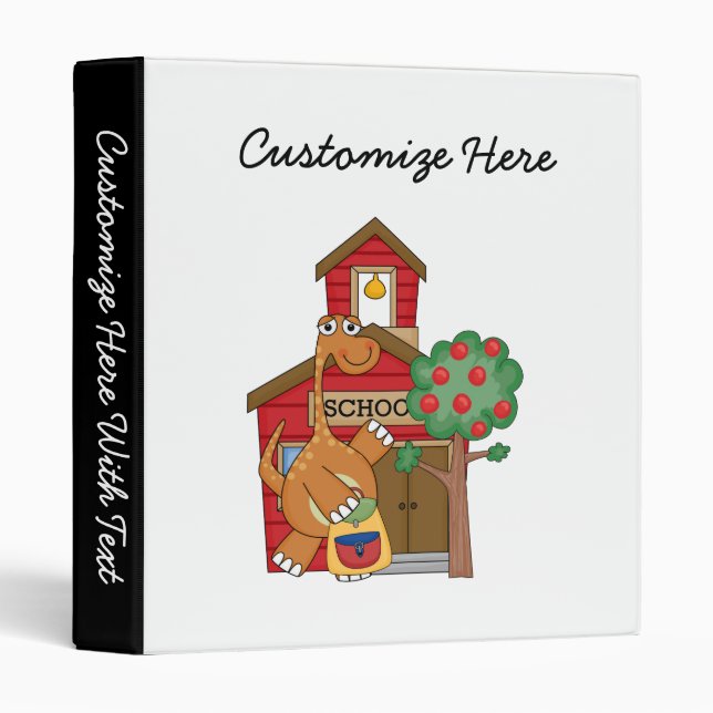 Dinosaur at School t-shirts and Gifts Binder (Front/Spine)