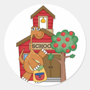 Dinosaur at School t-shirts and Gifts Classic Round Sticker