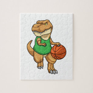 Dinosaur at Sports with Basketball Jigsaw Puzzle