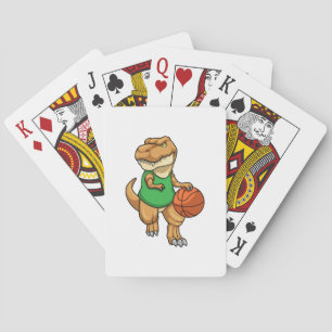 Dinosaur at Sports with Basketball Playing Cards