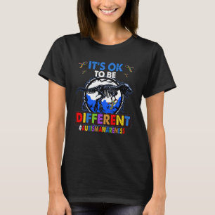 Dinosaur Autism Awareness Acceptance Its Ok To Be  T-Shirt