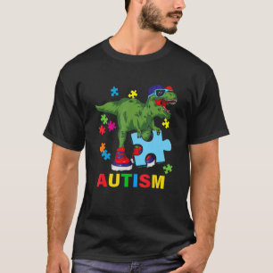 Dinosaur Autism Funny Kids T Rex Autism Awareness T-Shirt