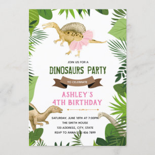 Dinosaur avec invitation tutu