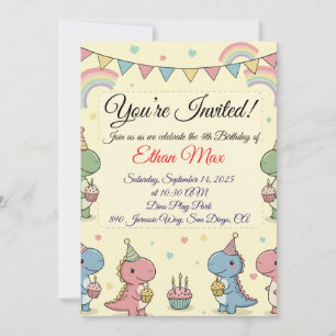 Dinosaur Aventure Anniversaire Invitation