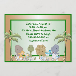 Dinosaur Babies Birthday Invitation