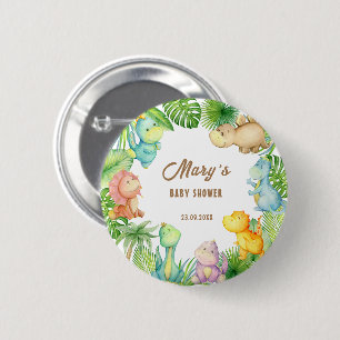 Dinosaur Baby Shower 2 Inch Round Button