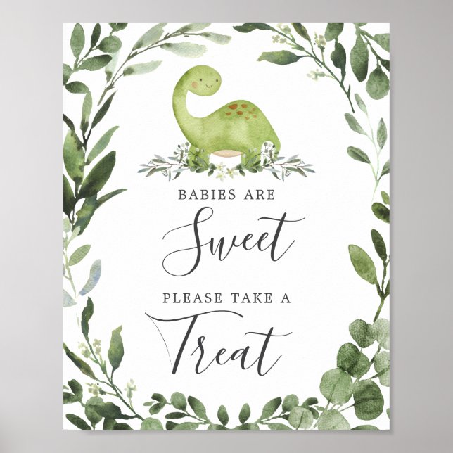 Dinosaur Baby Shower Babies Are Sweet Sign (Front)