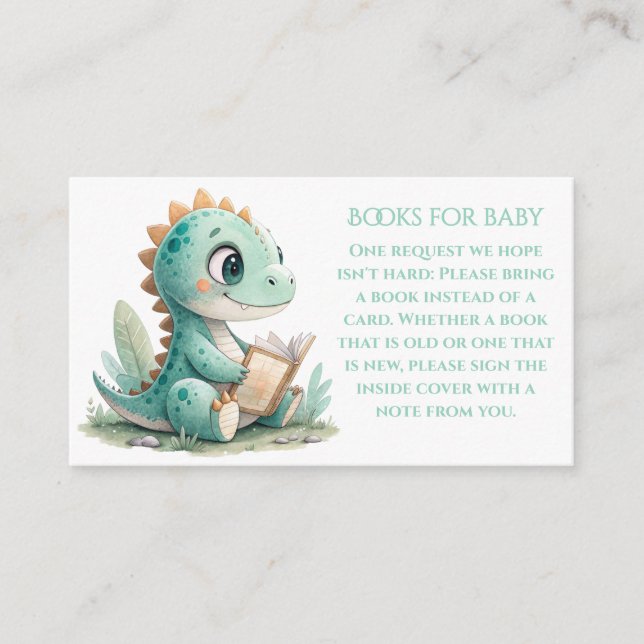 Dinosaur Baby Shower Book & Diaper Raffle Card (Front)