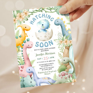 Dinosaur Baby Shower Boy Blue Dino  Invitation