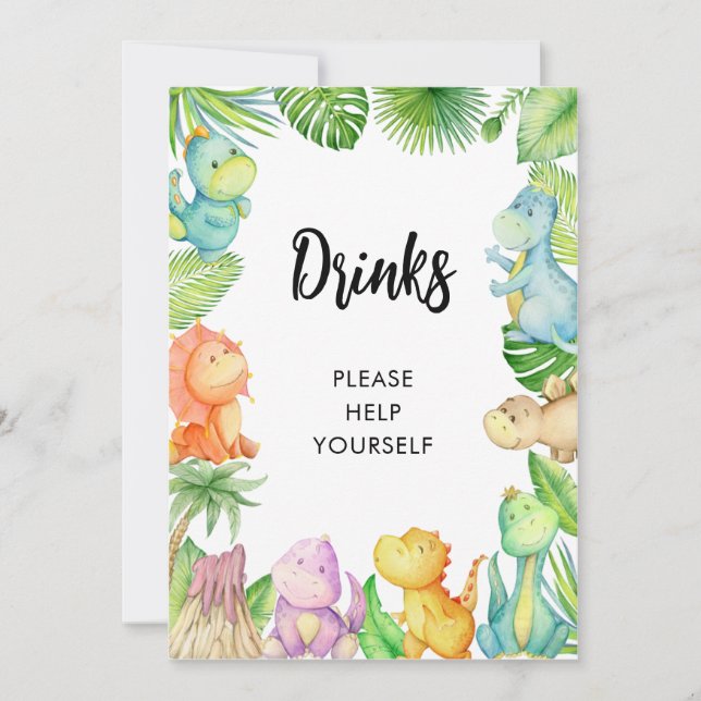 Dinosaur Baby Shower Card (Front)