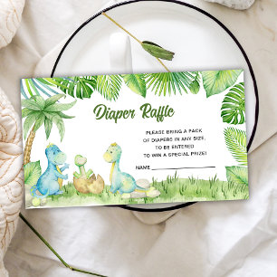 Dinosaur Baby Shower Diaper Raffle Enclosure Card