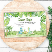 Dinosaur Baby Shower Diaper Raffle