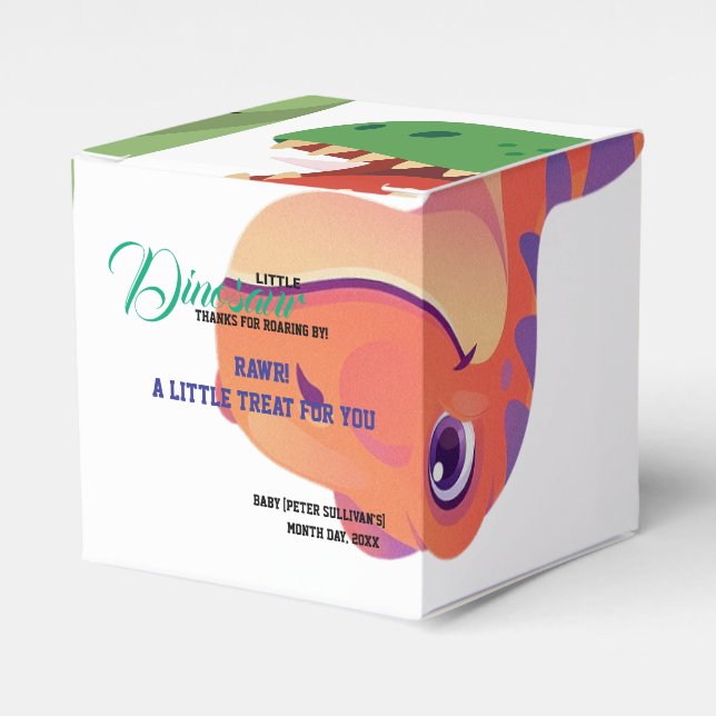 Dinosaur Baby Shower  Favor Box (Front Side)