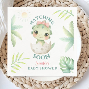 Dinosaur Baby Shower Girl Paper Napkin