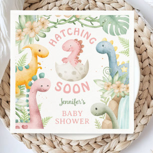 Dinosaur Baby Shower Girl Pink Dino Paper Napkin