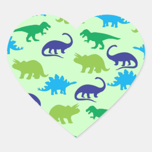 Dinosaur Baby Shower Heart Sticker