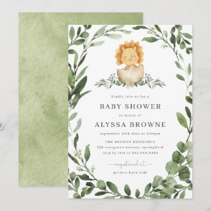 Dinosaur Baby Shower Invitation   Cute Dino Theme