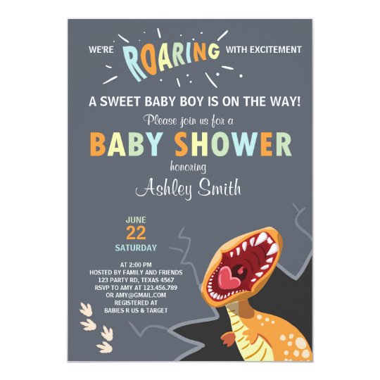 baby shower invitations dinosaur theme