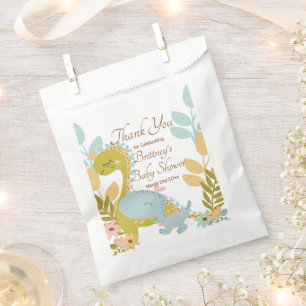Dinosaur Baby Shower Invitation, Gender Neutral Favour Bag