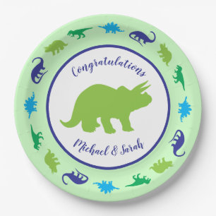 Dinosaur Baby Shower Paper Plate