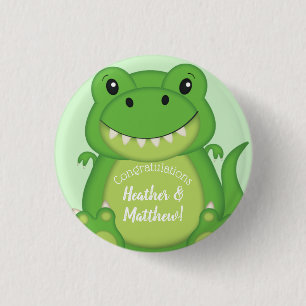 Dinosaur Baby Shower T-Rex  1 Inch Round Button