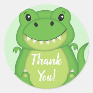 Dinosaur Baby Shower T-Rex  Classic Round Sticker