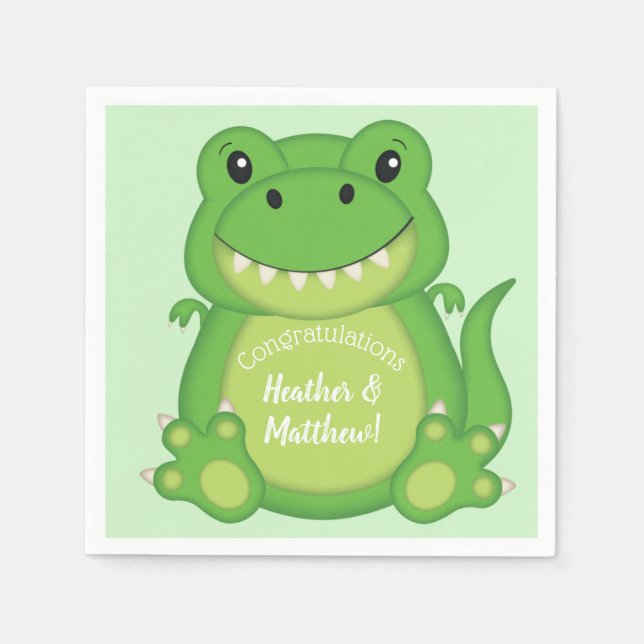Dinosaur Baby Shower T-Rex  Napkin (Front)