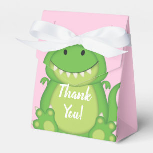 Dinosaur Baby Shower T-Rex Pink Girl Favor Box