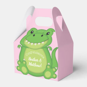 Dinosaur Baby Shower T-Rex Pink Girl Favor Box