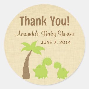 Dinosaur Baby Shower Thank You Stickers