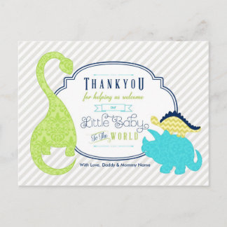 Dinosaur Baby Thank You Postcard