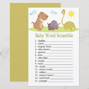 Dinosaur Baby word scramble game